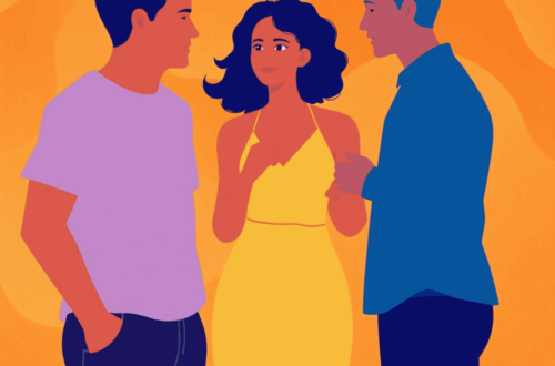 Abstract silhouettes of people interacting warmly against a glowing, flowing background symbolizing casual social connections.