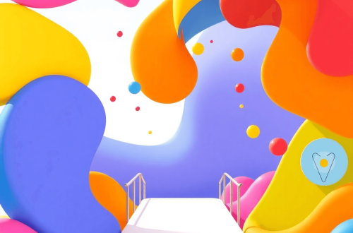 3D abstract illustration with rainbow shapes and Indian-inspired motifs forming a colorful bridge symbolizing LGBTQ+ inclusivity and connection.